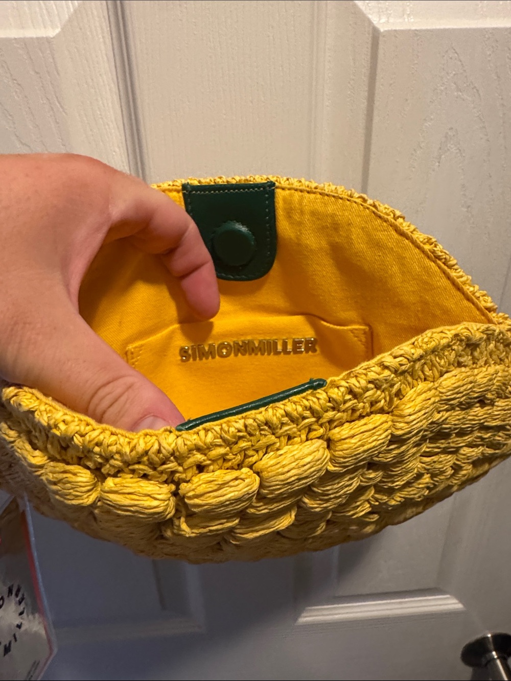 Simon miller nwt Yellow Woven Raffia Clutch with Tag lemon shape - Picture 7 of 7